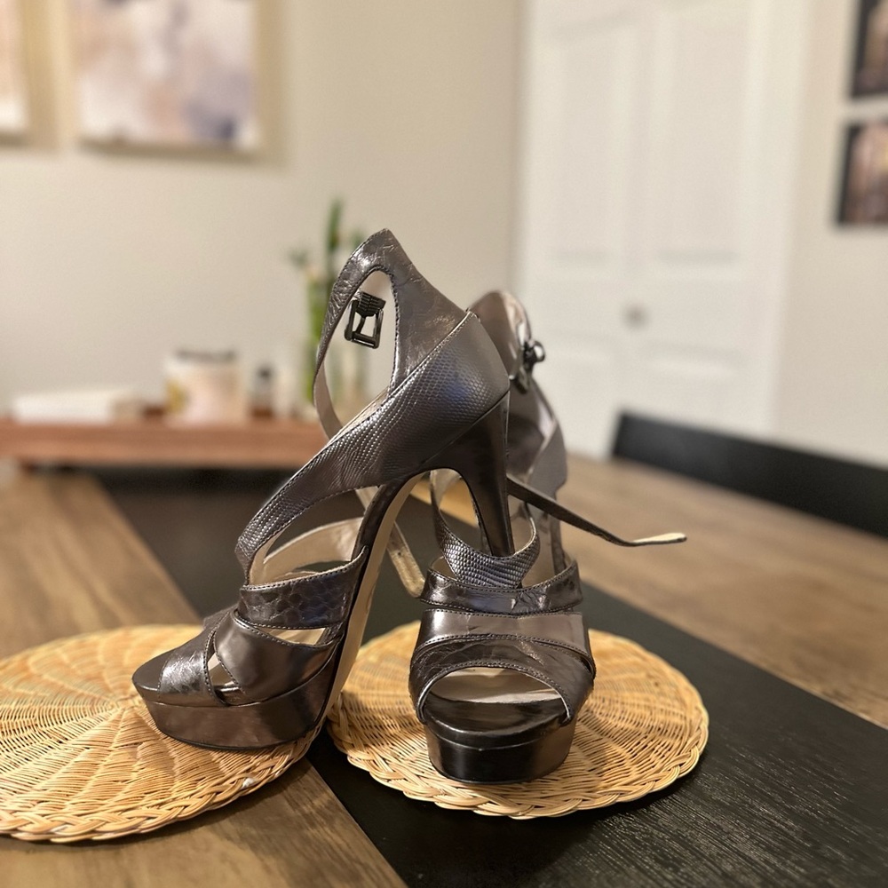 Black High Heel Strappy Sandals